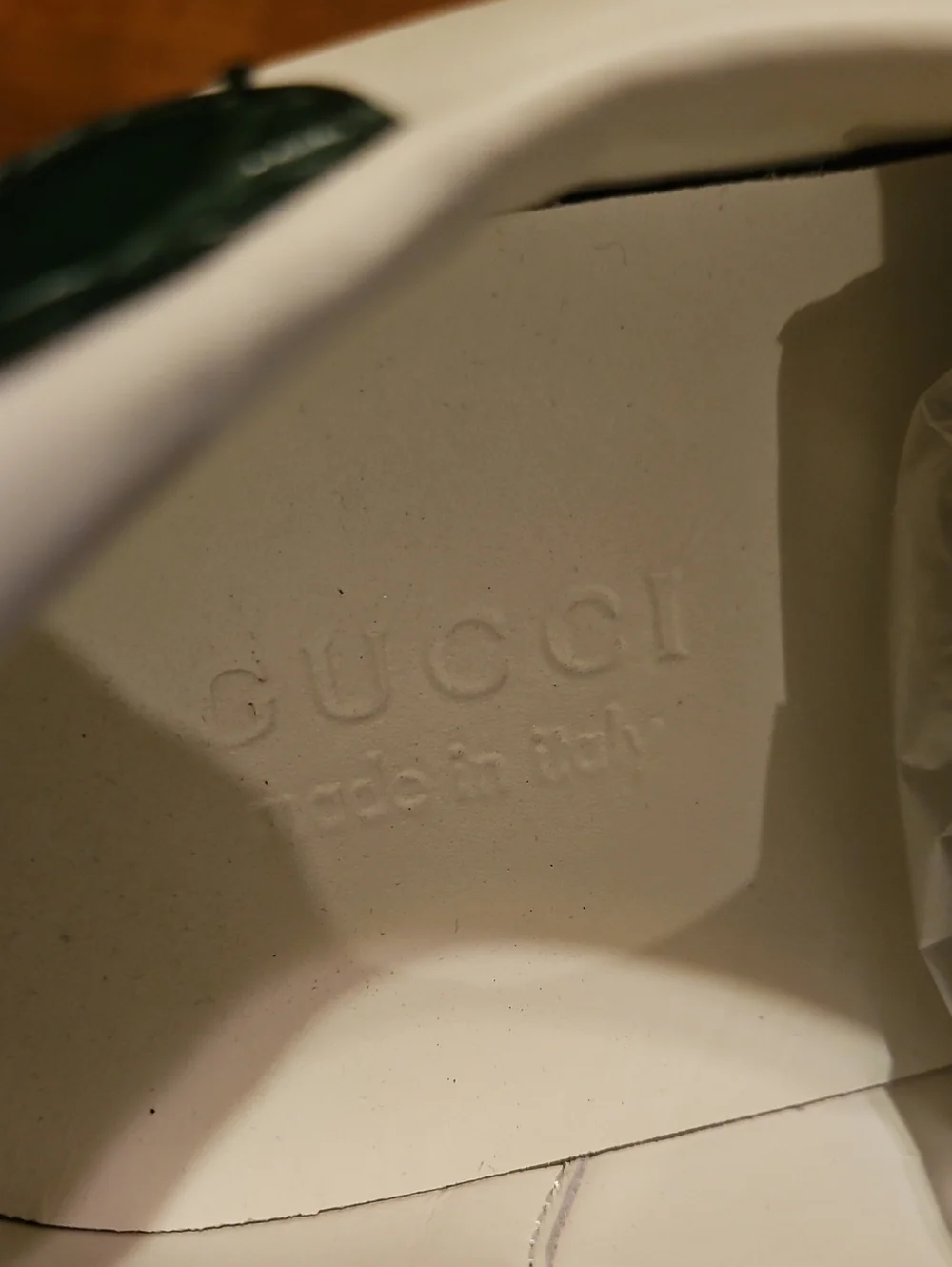 Gucci Ace White Leather Sneakers with Green & Red Web Stripe